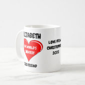 Valentijnsdag Vriendin Ik hou van je Rode Hart Koffiemok (Voorkant links)