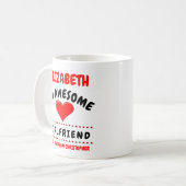 Valentijnsdag Vriendin Romantisch Rood Liefdeshart Koffiemok (Voorkant links)