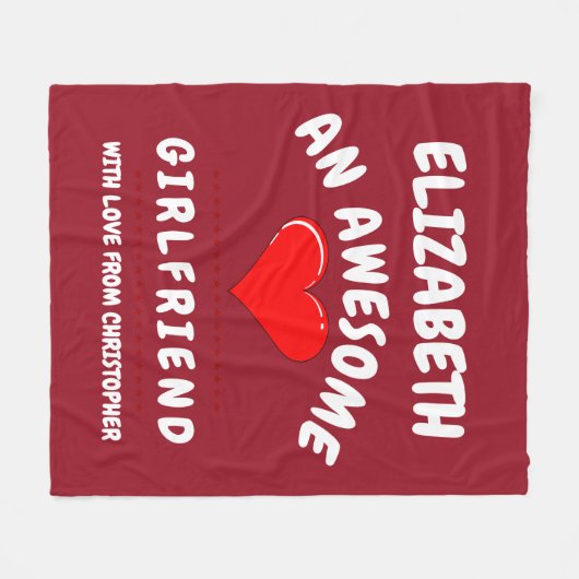 Valentijnsdag Vriendin Romantische Liefde Hart Roo Fleece Deken (Voorkant (Horizontaal))