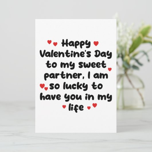 Valentijnsdag vriendje vriendin grappig kaart (Staand voorkant)