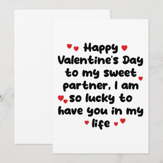 Valentijnsdag vriendje vriendin grappig kaart (Voorkant / Achterkant)