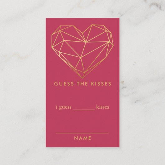 Valentijnsdag Vrijgezellenfeest hoeveel kussen spe Informatiekaartje (Voorkant)