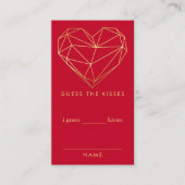 Valentijnsdag Vrijgezellenfeest hoeveel kussen spe Informatiekaartje (Voorkant)