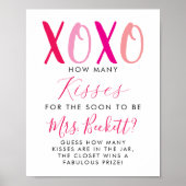 Valentijnsdag Vrijgezellenfeest hoeveel kussen spe Poster (Voorkant)