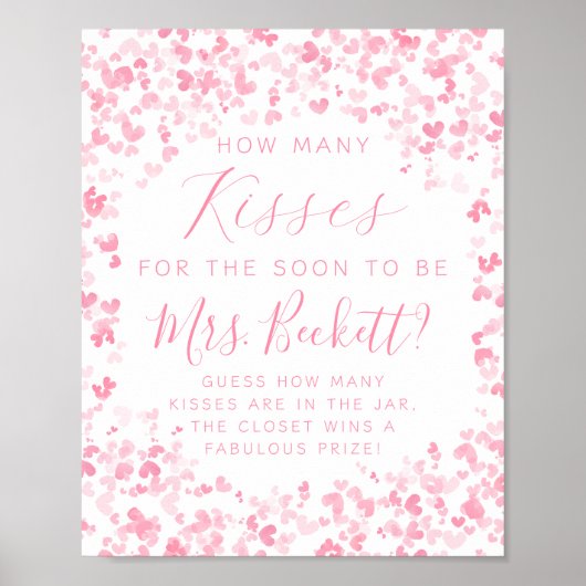 Valentijnsdag Vrijgezellenfeest hoeveel kussen spe Poster (Voorkant)