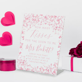 Valentijnsdag Vrijgezellenfeest hoeveel kussen spe Reclamebord Met Voetstuk
