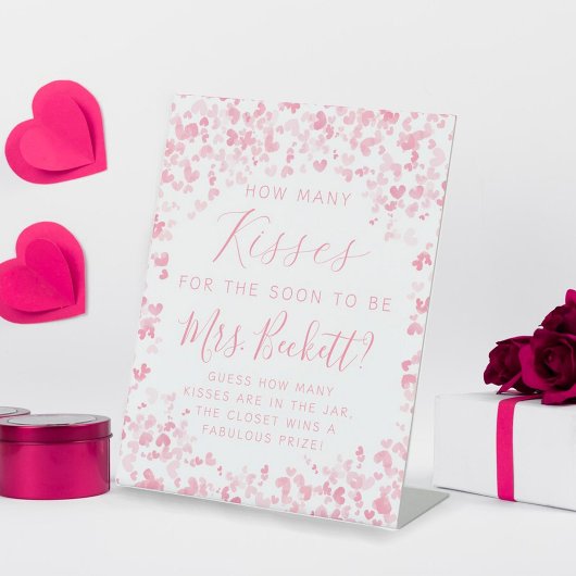 Valentijnsdag Vrijgezellenfeest hoeveel kussen spe Reclamebord Met Voetstuk