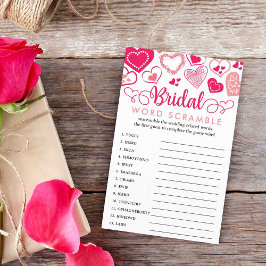 Valentijnsdag Vrijgezellenfeest Word Scramble spel