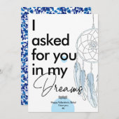 Valentijnsdag vroeg om jou in mijn dromen feestdagenkaart (Voorkant / Achterkant)