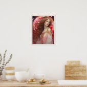 Valentijnsdag Vrouw Gown Art Deco Print (Keuken)