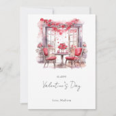 Valentijnsdag Watercolor Elegant Persoonlijk Feestdagenkaart (Voorkant)