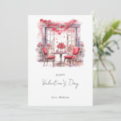 Valentijnsdag Watercolor Elegant Persoonlijk Feestdagenkaart (Staand voorkant)