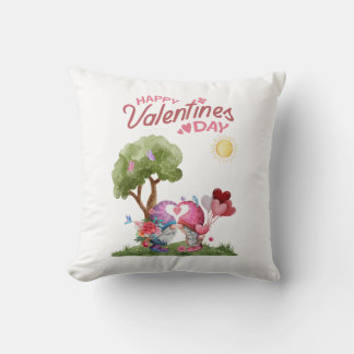 Valentijnsdag Watercolor Kabouter Koppel Kussen