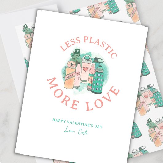 Valentijnsdag Waterflessen Milieuvriendelijk Feestdagenkaart
