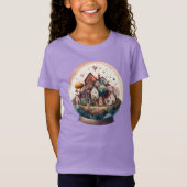 Valentijnsdag Waterverf dorp Snowglobe T-shirt (Voorkant)