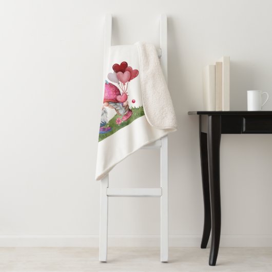 Valentijnsdag waterverf Gnome paar Sherpa Deken (In situ)