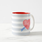 Valentijnsdag Waterverf Harde pijlstaafjes Mok (Voorkant rechts)