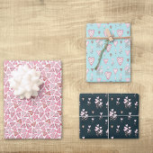 Valentijnsdag Waterverf Harten bloemen Inpakpapier Vel