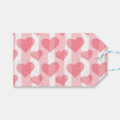 Valentijnsdag waterverf harten cadeaulabel (Voorkant (Horizontaal))