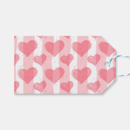 Valentijnsdag waterverf harten cadeaulabel