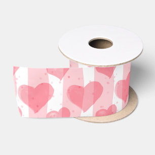 Valentijnsdag waterverf harten inpakpapier satijnen lint