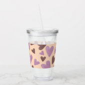 Valentijnsdag Waterverf Harten Monogram Acryl Drinkbeker (Links)