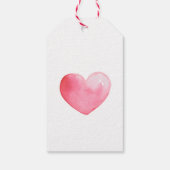 Valentijnsdag Waterverf Heart Cadeaulabel (Achterkant)