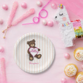 Valentijnsdag Waterverf Modern Rusticaal Teddibeer Papieren Bordje (Feest)