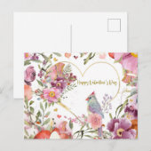 Valentijnsdag  Waterverf vogelpest Briefkaart (Voorkant / Achterkant)