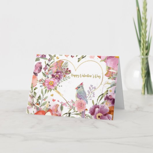 Valentijnsdag Waterverf vogelpest Feestdagen Kaart (Voorkant)