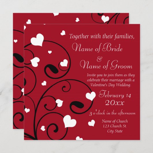 Valentijnsdag Weddenschap Kaart (Voorkant / Achterkant)