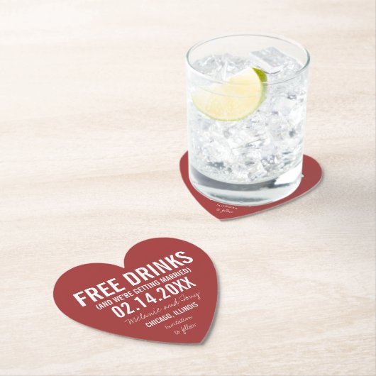 Valentijnsdag Wedding Funny Save the Dates Kartonnen Onderzetters (Insitu)