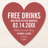 Valentijnsdag Wedding Funny Save the Dates Kartonnen Onderzetters (Voorkant)