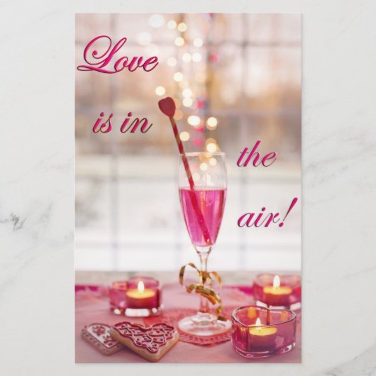 Valentijnsdag Wedding Love Champagne Briefpapier (Voorkant)