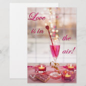 Valentijnsdag Wedding Love Champagne Briefpapier (Voorkant / Achterkant)