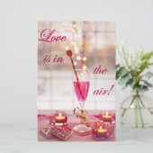 Valentijnsdag Wedding Love Champagne Briefpapier (Staand voorkant)