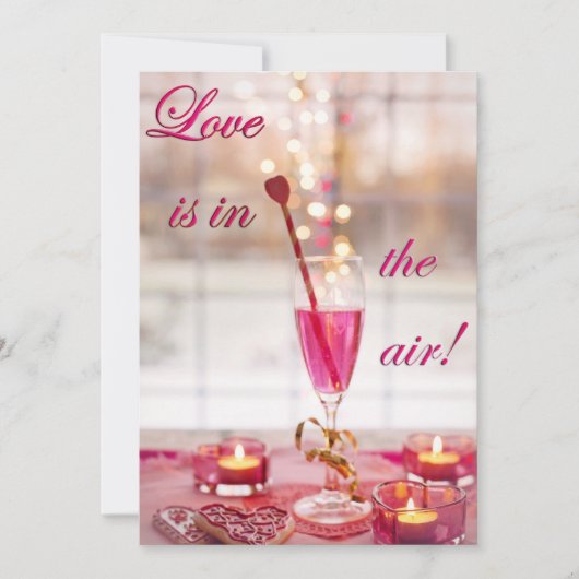 Valentijnsdag Wedding Love Champagne Feestdagenkaart (Voorkant)