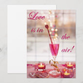 Valentijnsdag Wedding Love Champagne Feestdagenkaart (Voorkant / Achterkant)