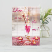 Valentijnsdag Wedding Love Champagne Feestdagenkaart (Staand voorkant)