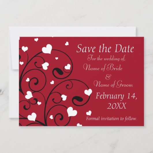 Valentijnsdag Wedding Photo Save the Date Cards (Voorkant)