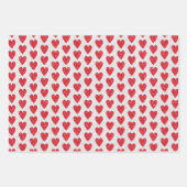 Valentijnsdag Wedding Red White Glitter Hearts Inpakpapier Vel (Voorkant 3)