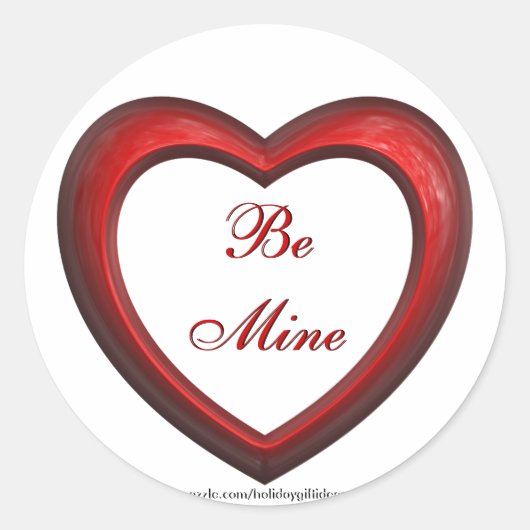 Valentijnsdag "Wees van mij" hart - Stickers (Voorkant)