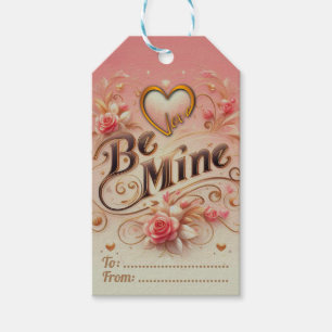 Valentijnsdag wees van mij ontwerp met hart, citaa cadeaulabel