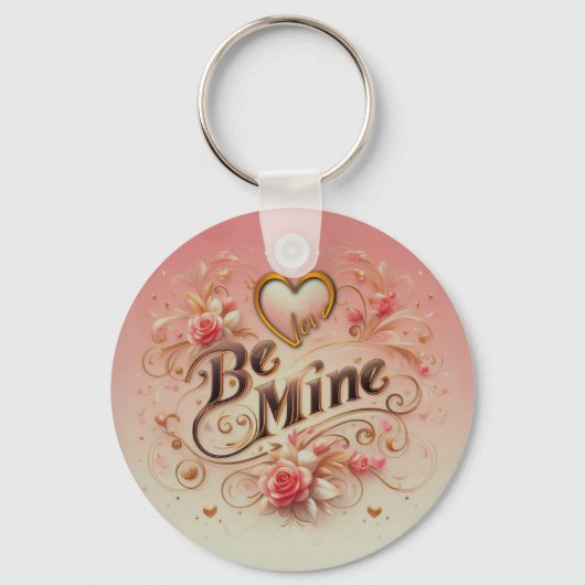 Valentijnsdag wees van mij ontwerp met hart, citaa sleutelhanger (Voorkant)