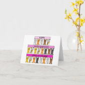 Valentijnsdag weg bij College Cartoon Cats Kaart (Gele Bloem)