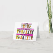 Valentijnsdag weg bij College Cartoon Cats Kaart (Voorkant)