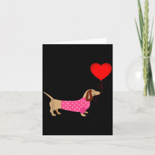 Valentijnsdag Weiner Daschund Doxie In Hondenjurk  Kaart