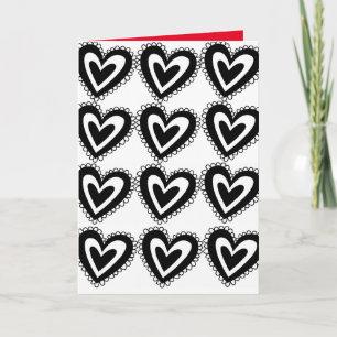 Valentijnsdag Wenskaart Black Hearts Feestdagen Kaart