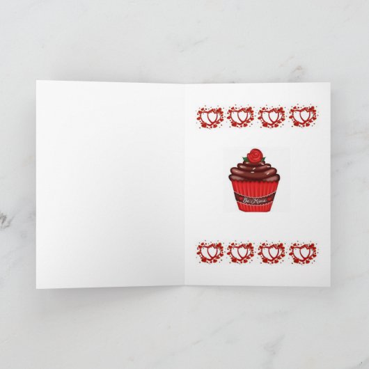 Valentijnsdag Wenskaart Cupcake Feestdagen Kaart (Binnen)
