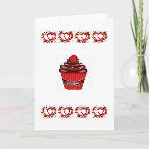 Valentijnsdag Wenskaart Cupcake Feestdagen Kaart